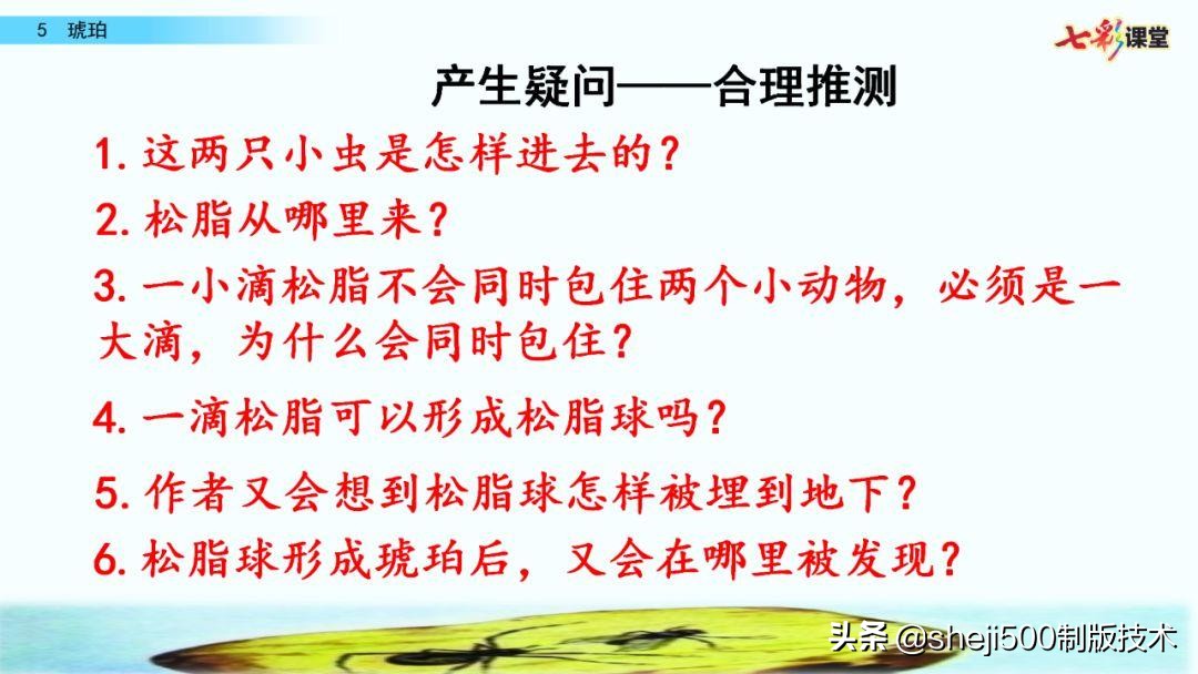 语文书四年级下册第5课琥珀预习,四年级下册第5课琥珀的思维导图