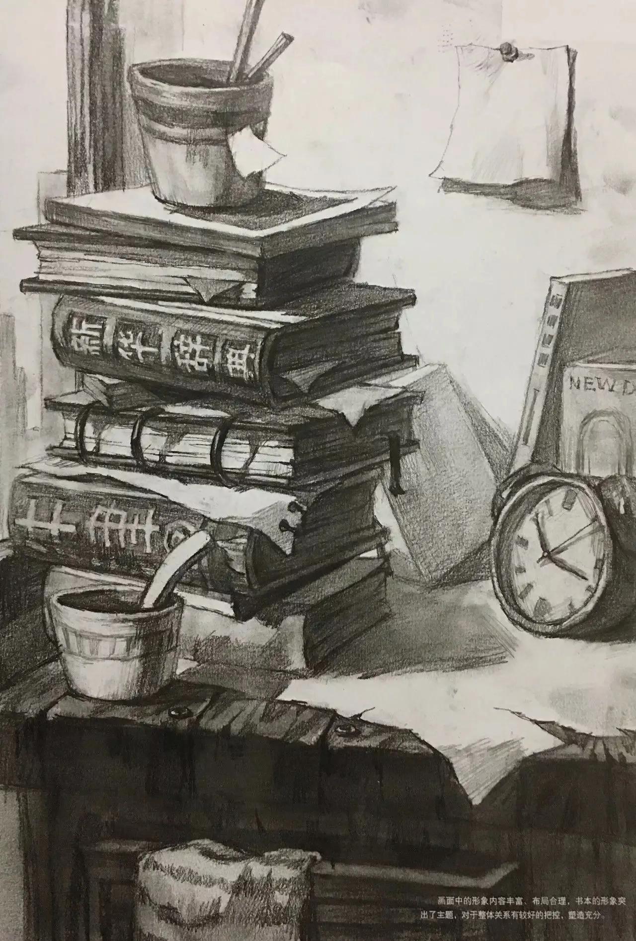 清华校考场景素描高分卷,清华素描场景高分卷技法