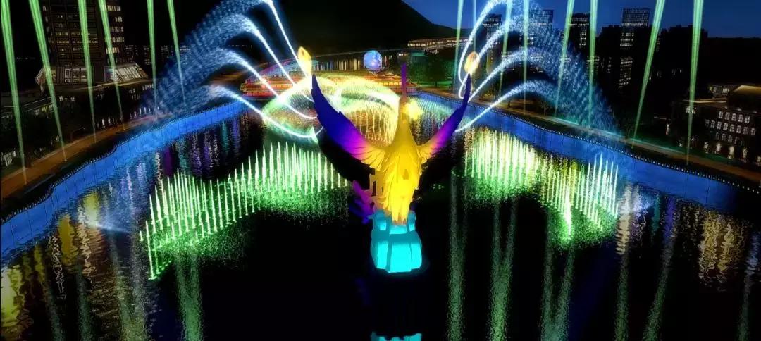 宝鸡灯光喷泉,美好的宝鸡音乐喷泉水景灯光秀