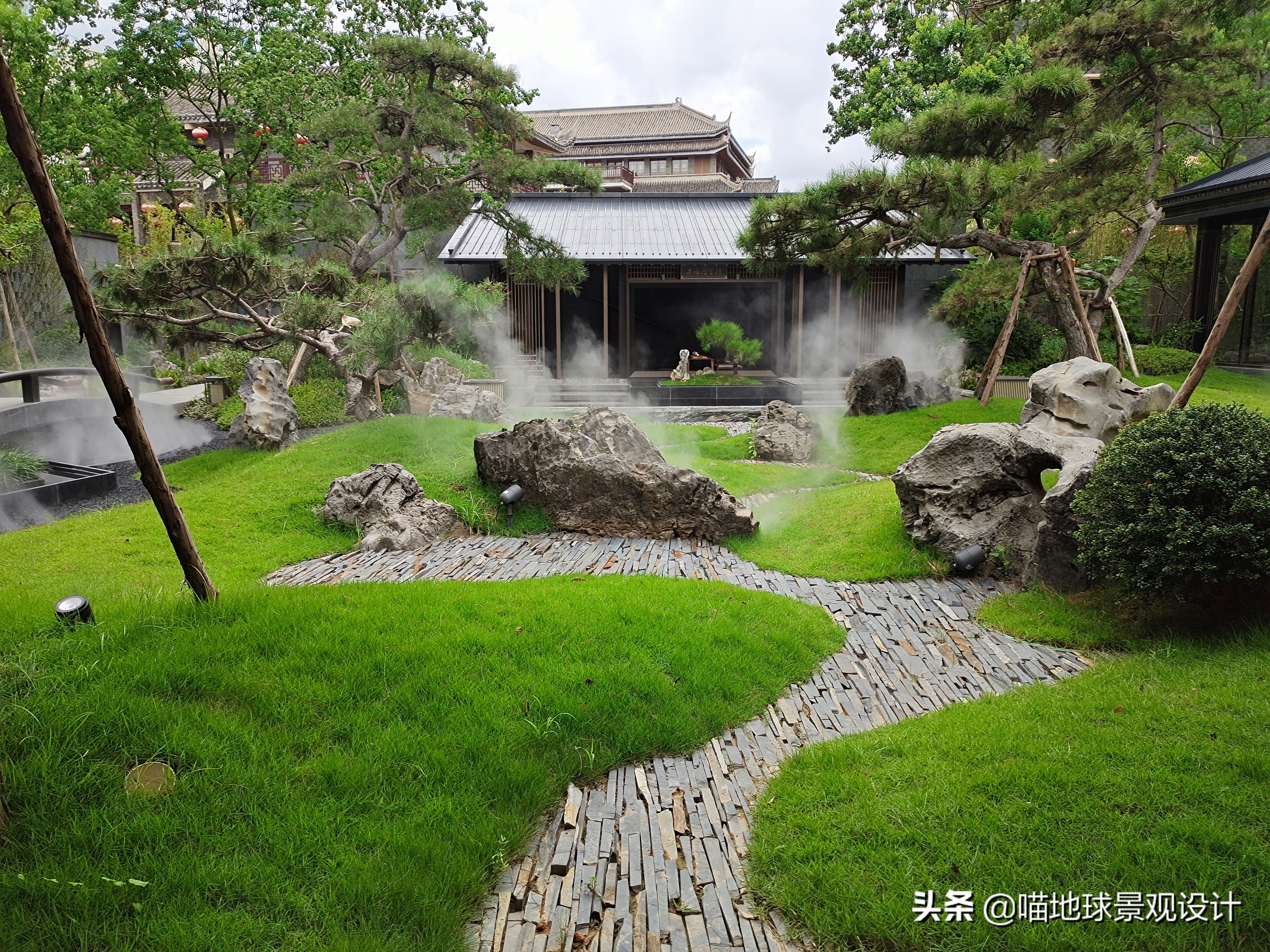 枯山水景观庭院,枯山水禅意小景观中式庭院