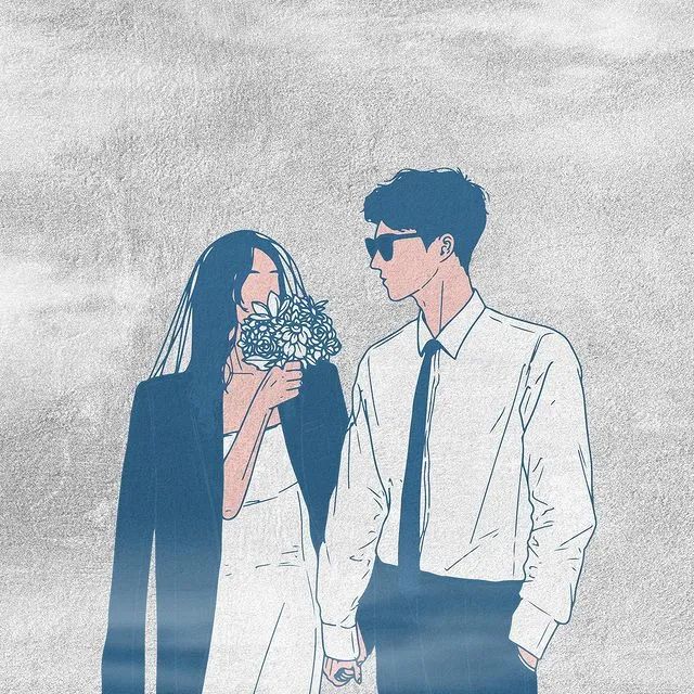 韩国插画师霸道总裁插画,韩国插画师笔下的情侣日常