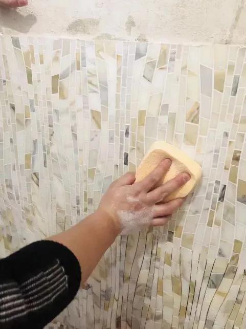 椭圆形石材马赛克拼花图案,河北地面马赛克水刀拼花施工安装