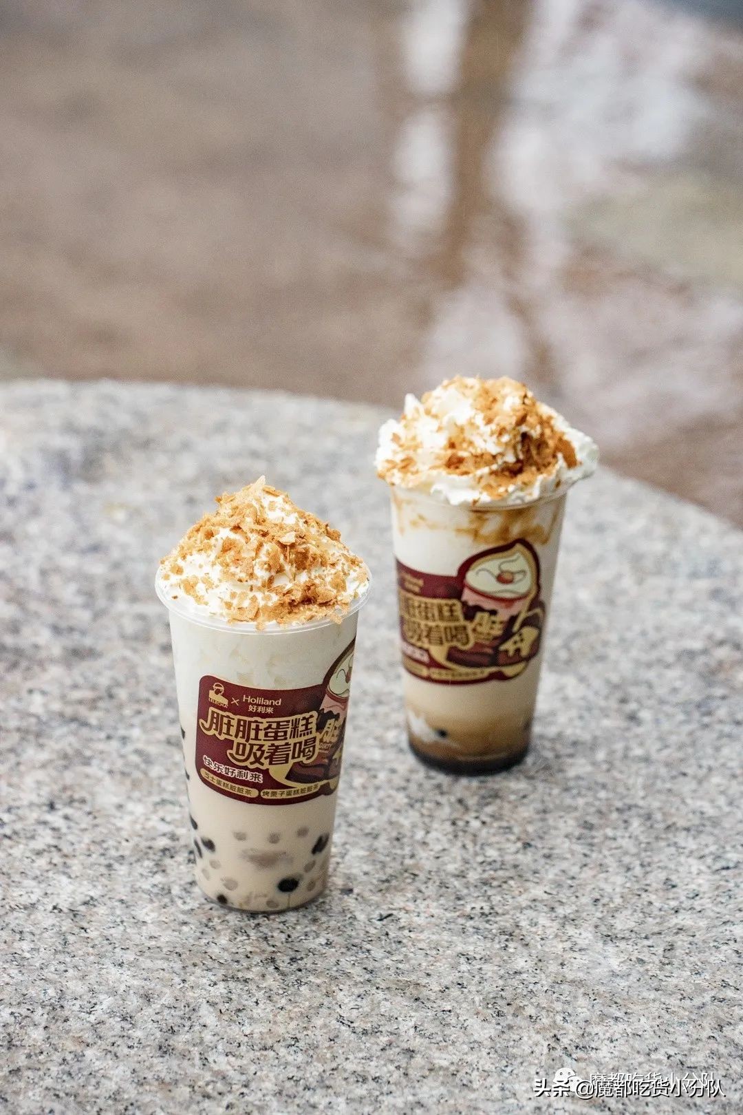 乐乐茶初冬第①杯蛋糕奶茶，联名好利来