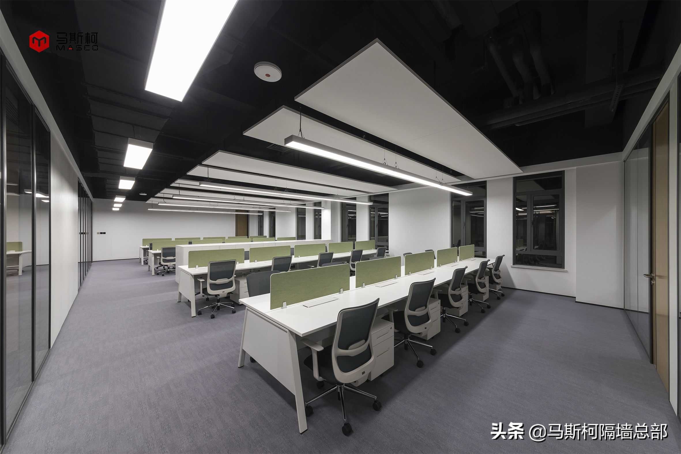 办公室防火玻璃隔断图片,办公室断桥铝防火大玻璃隔断