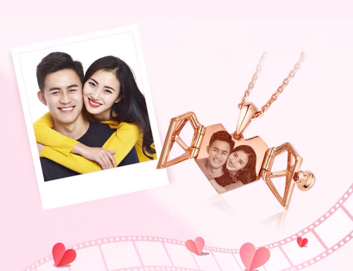 六福珠宝ins风小卷边项链寓意,六福珠宝戒指心形款