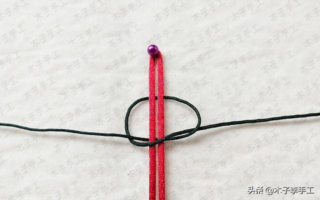 双向平结手链编织教程串珠,花样平结串珠花朵手链