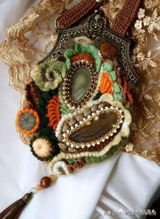 厉害了，极美爱尔兰钩花包包，看了这个才是真服气