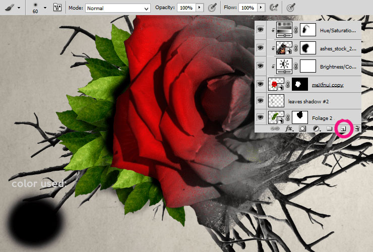 ps如何换花朵教程图解,ps怎么画枯萎的玫瑰