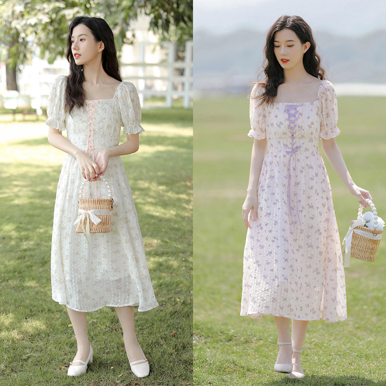 2023年春夏时尚碎花减龄连衣裙,今年夏天又流行起来的碎花连衣裙