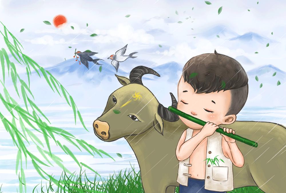 绝美水墨素材,清明动态景色照片素材