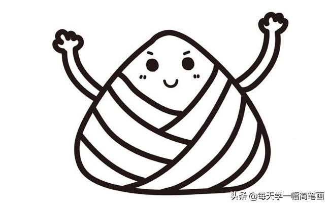 端午节粽子简笔画涂色,端午粽子做法简笔画
