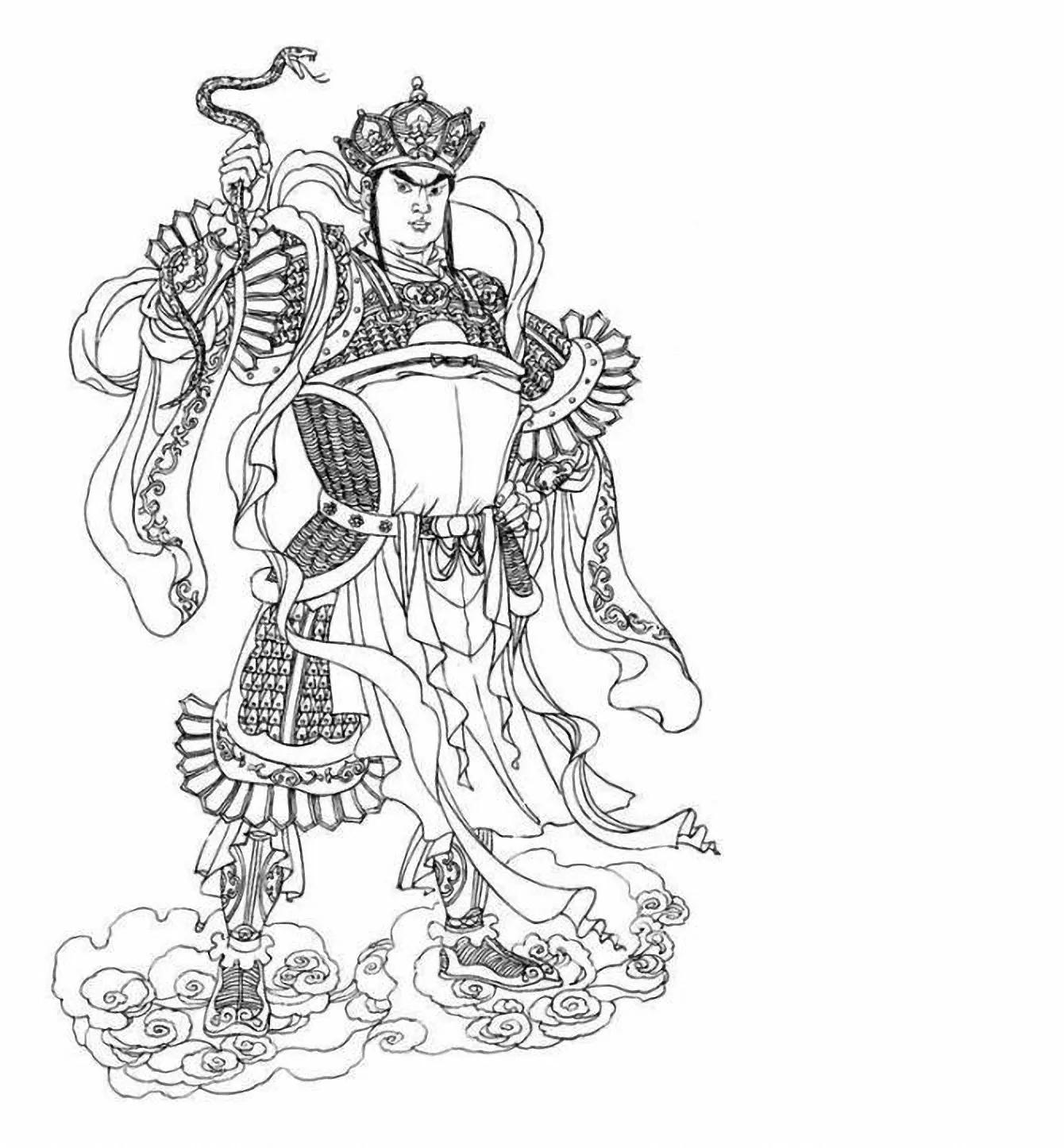 图谱神话人物工笔画白描,国画工笔人物白描图片大全大图