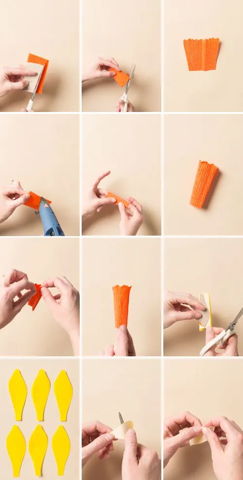 皱纹纸diy手工花朵,手工制作皱纹纸立体花