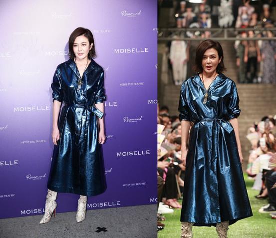 关之琳以往的穿搭也是很时尚的,关之琳穿印花裙美的张扬