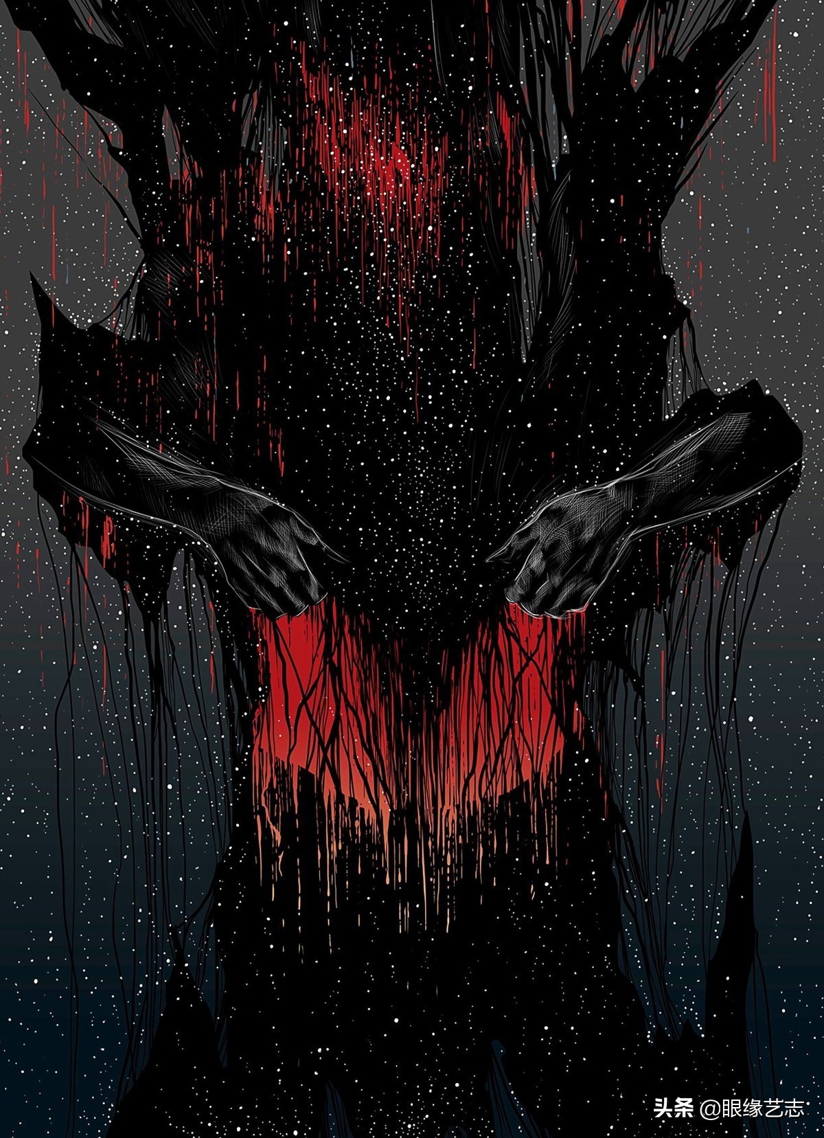 二维宇宙的浓情挣扎：另类的音乐封面插画，穿行暗夜的吟游诗人