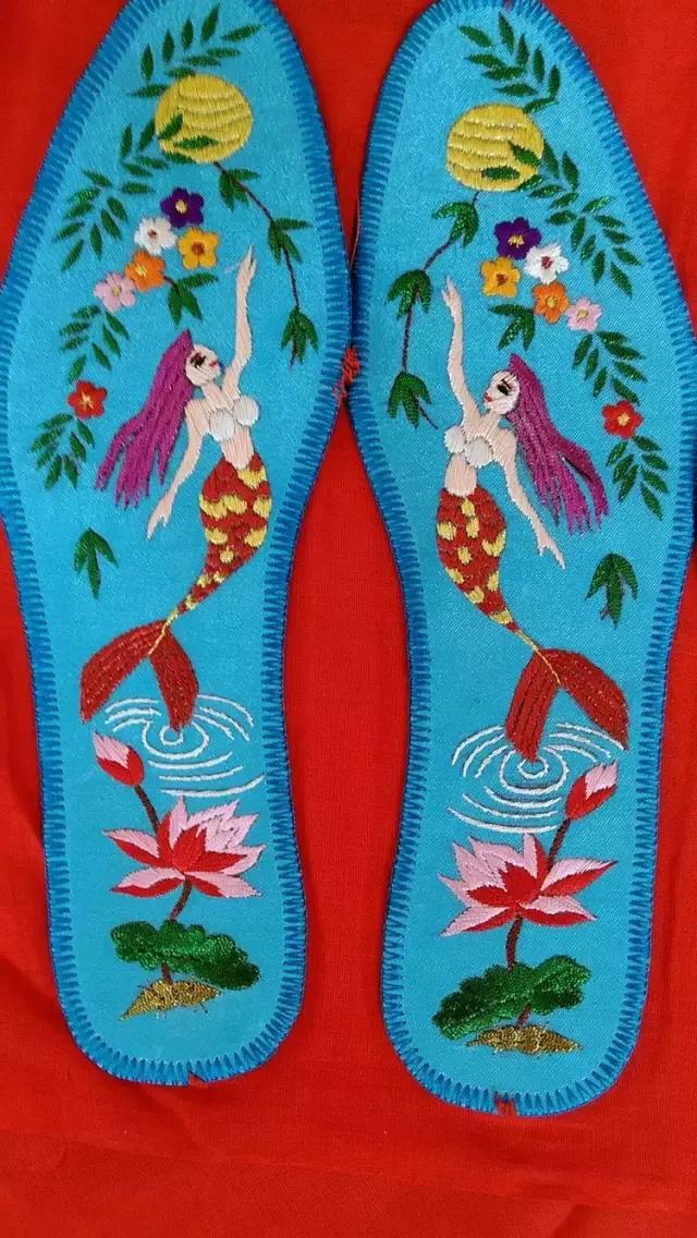 刺绣鞋垫花样各种图案教程,几何鞋垫图案鞋垫绣法