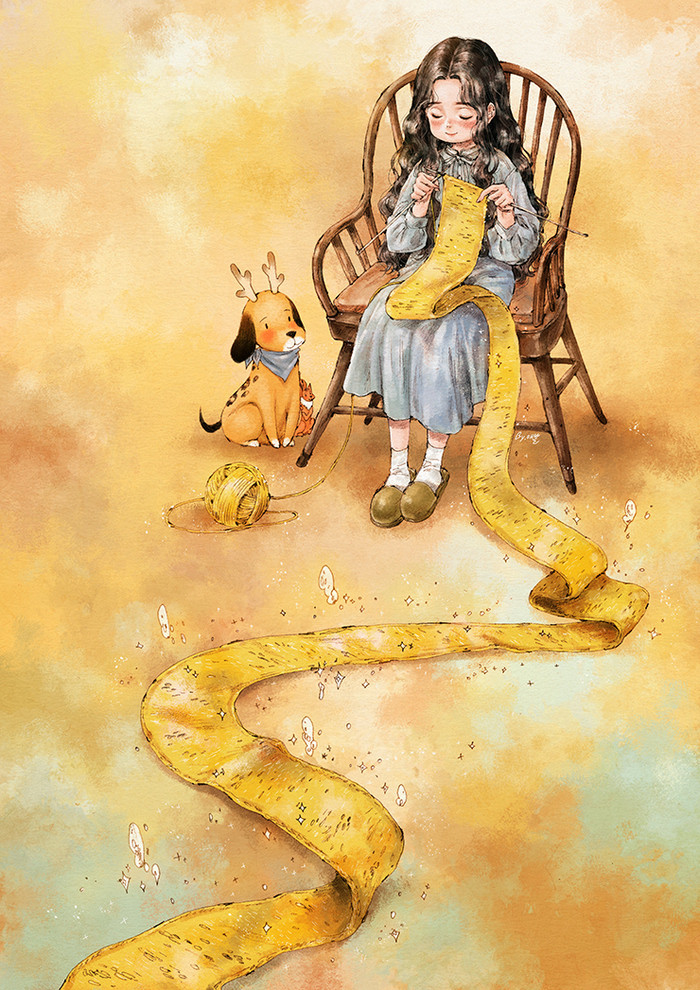 韩国插画师森林女孩日记图文,水彩插画森林女孩日记