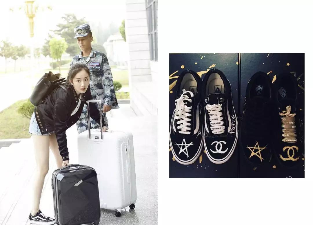 王子文穿黑色匡威鞋子参加节目,王子文假鞋