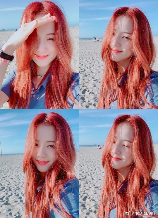 韩国idol染发,韩国橙色头发女idol