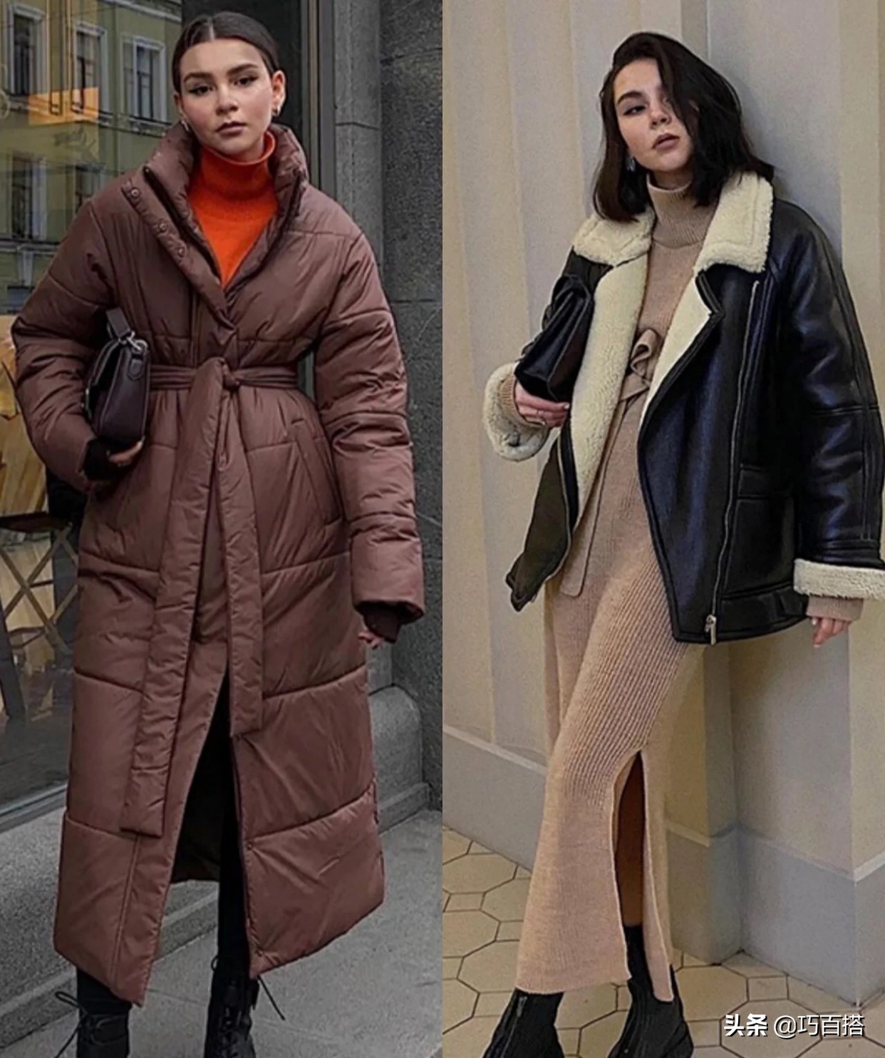 长款黑色羽绒服外套怎么搭配好看,长款外套怎么搭配好看