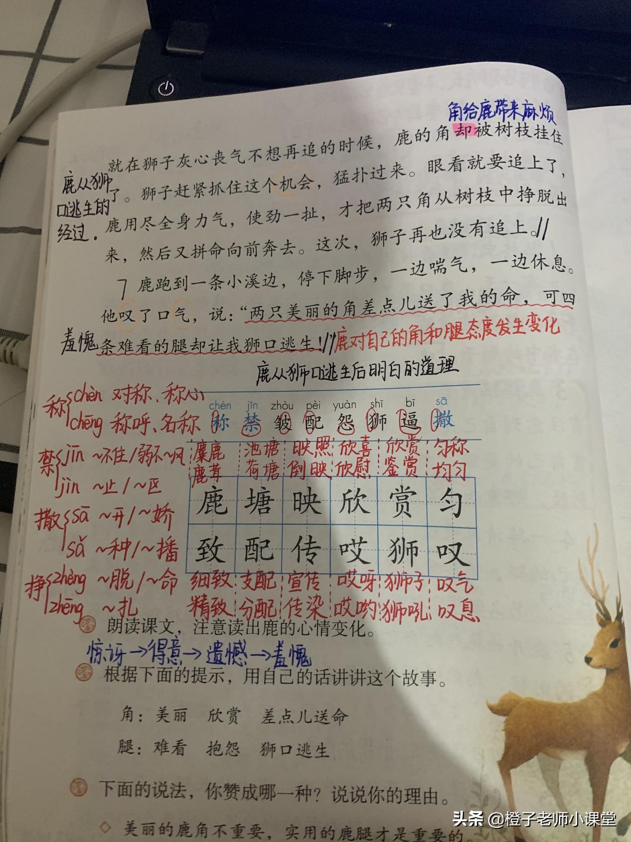 三年级下册语文鹿角和鹿腿的启示,三年级下册鹿角和鹿腿感悟