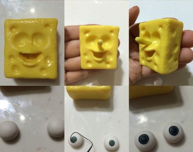 软陶制作手工海绵宝宝的菠萝屋,新手软陶白陶手工教程