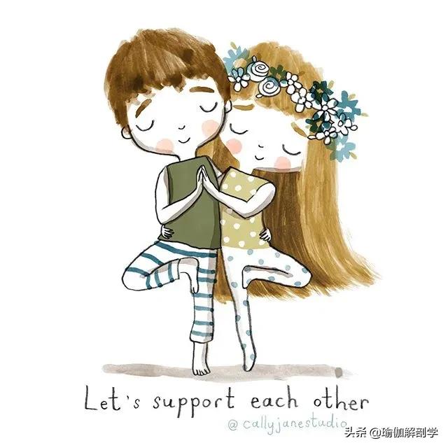 瑜伽小人唯美漫画,瑜伽倒立漫画图片