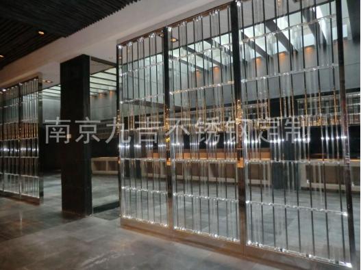 酒店木饰面镂空隔断效果图大全,酒店隔断花格效果图