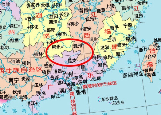 广东韶关红三角地区,赣州红三角城市