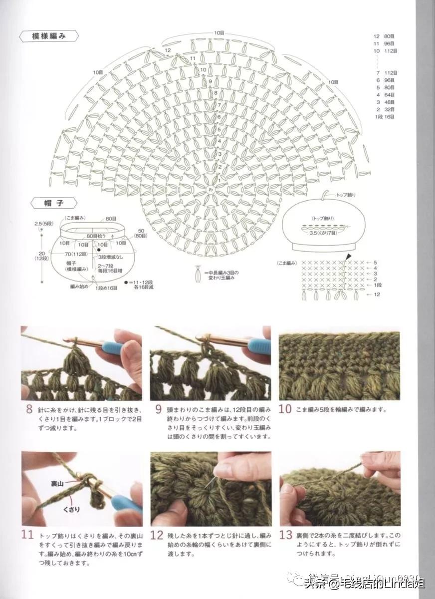 宠物圣诞帽子钩针编织图解,小猫帽子钩针编织图解教程
