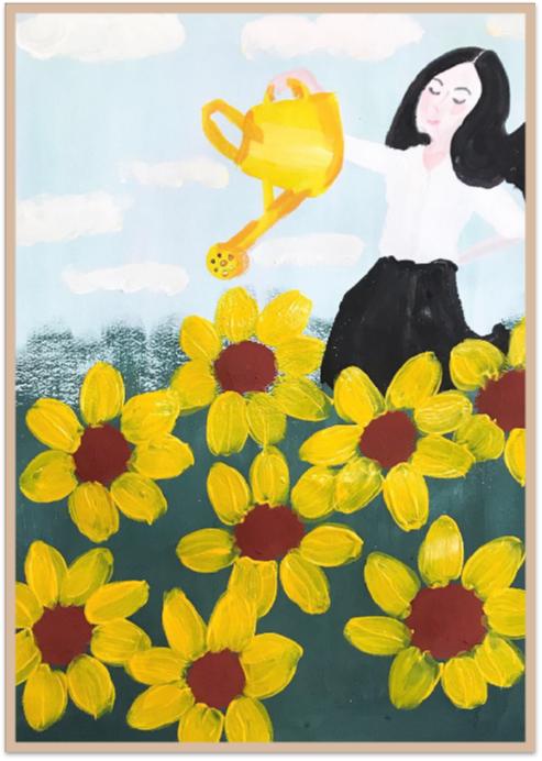 教师节儿童水粉画简单,教师节的儿童水粉画