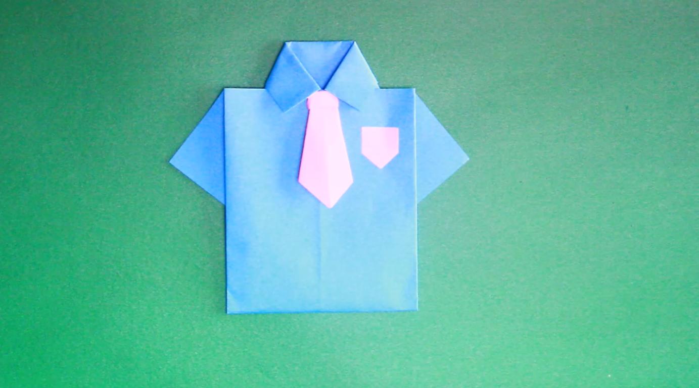 超级简单的方法教你折帅气的衬衫,当贺卡和书签都好看,手工折纸