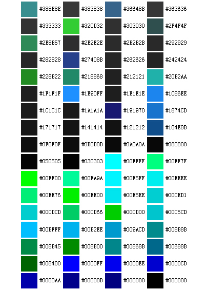 rgb和色彩搭配对照表,色彩rgb值对照表