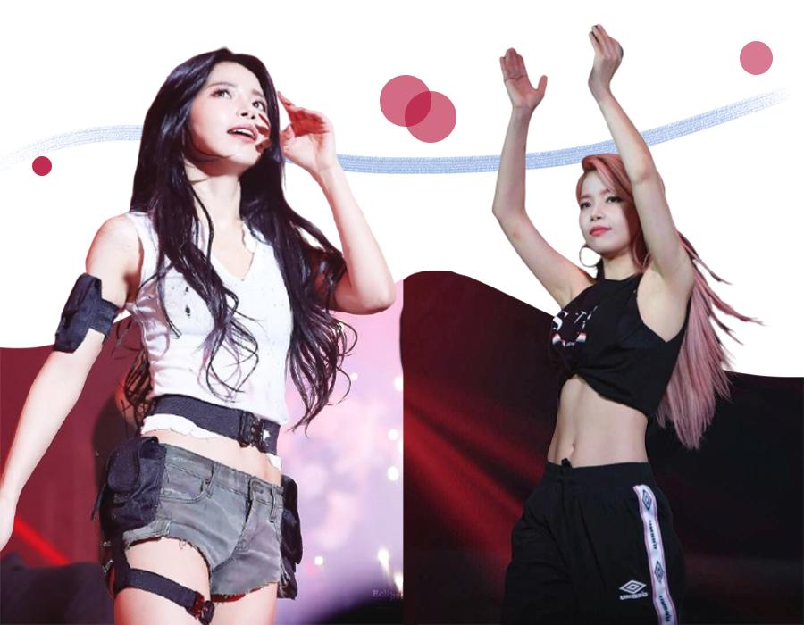 女团身材马甲线,女团腿马甲线