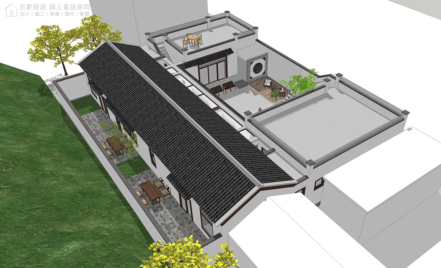 三层新中式别墅全套设计图纸,新中式合院别墅户型图纸