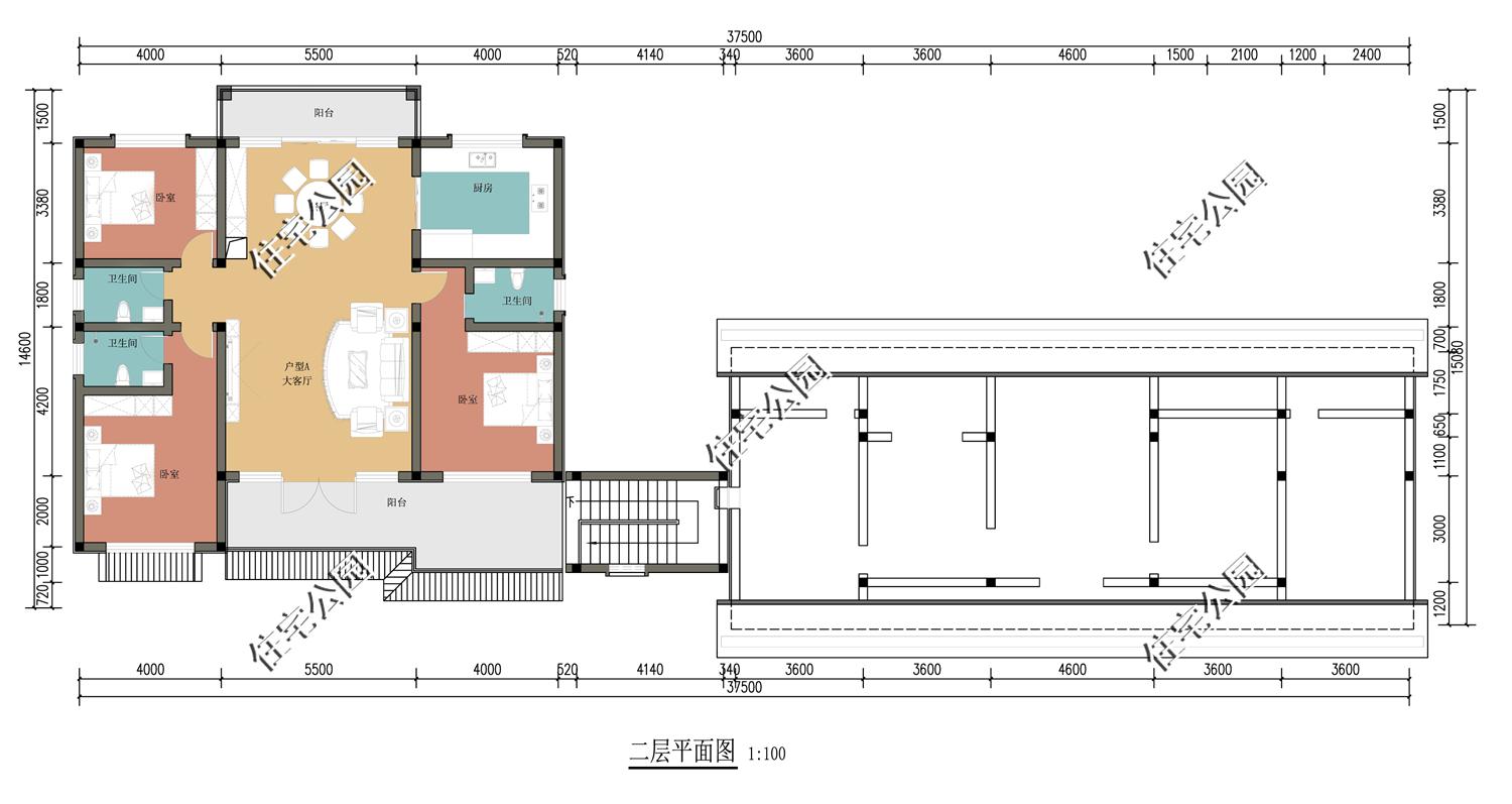 谁说两兄弟建房不能建一起,兄弟双拼户一层