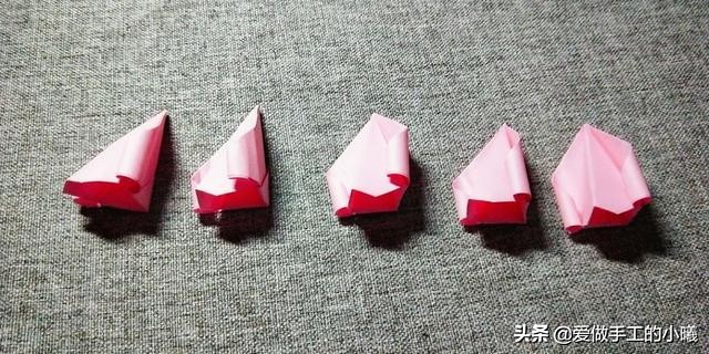 幼儿园五瓣花折纸,立体五瓣樱花折纸