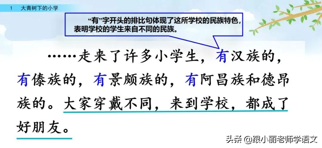 大青树下的小学重要背诵内容,大青树下的小学重点知识点