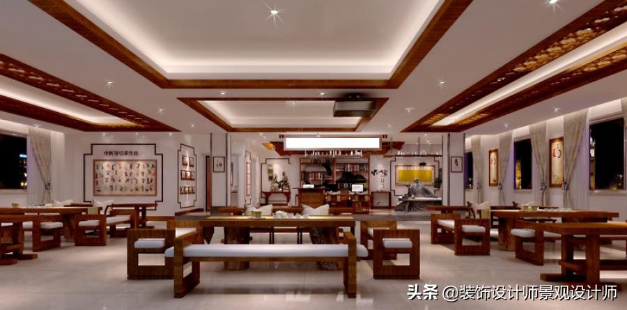 50平米禅意中医养生馆设计图,中医养生理疗会所设计