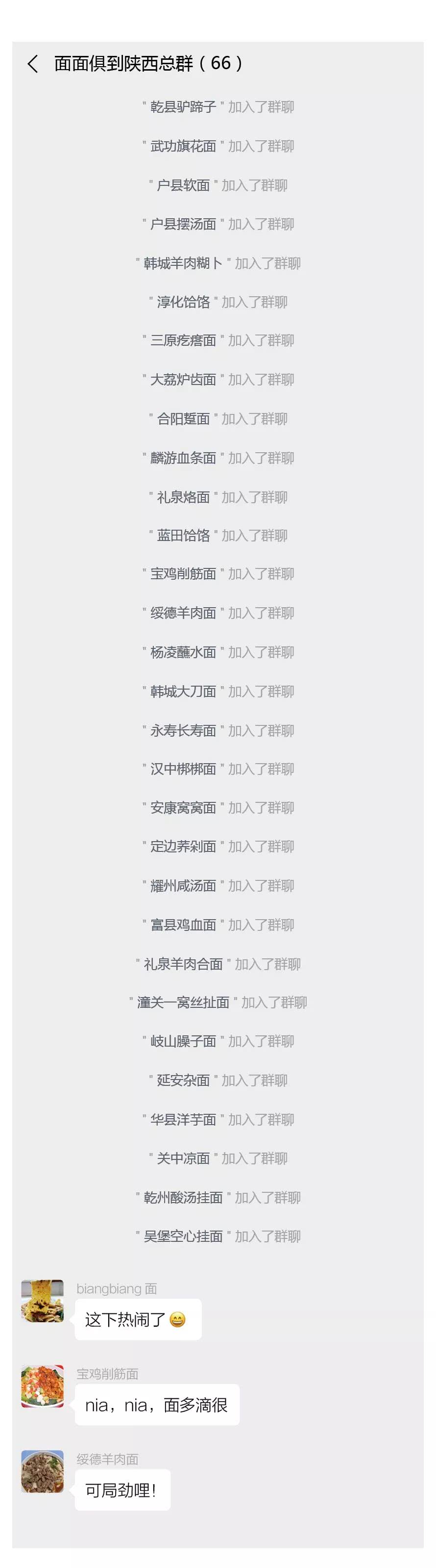 陕西面食建了一个微信群,看看都说了些啥?