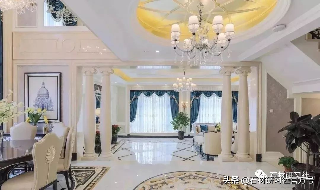 豪宅用的高级天然大理石,别墅铺什么颜色大理石档次最高