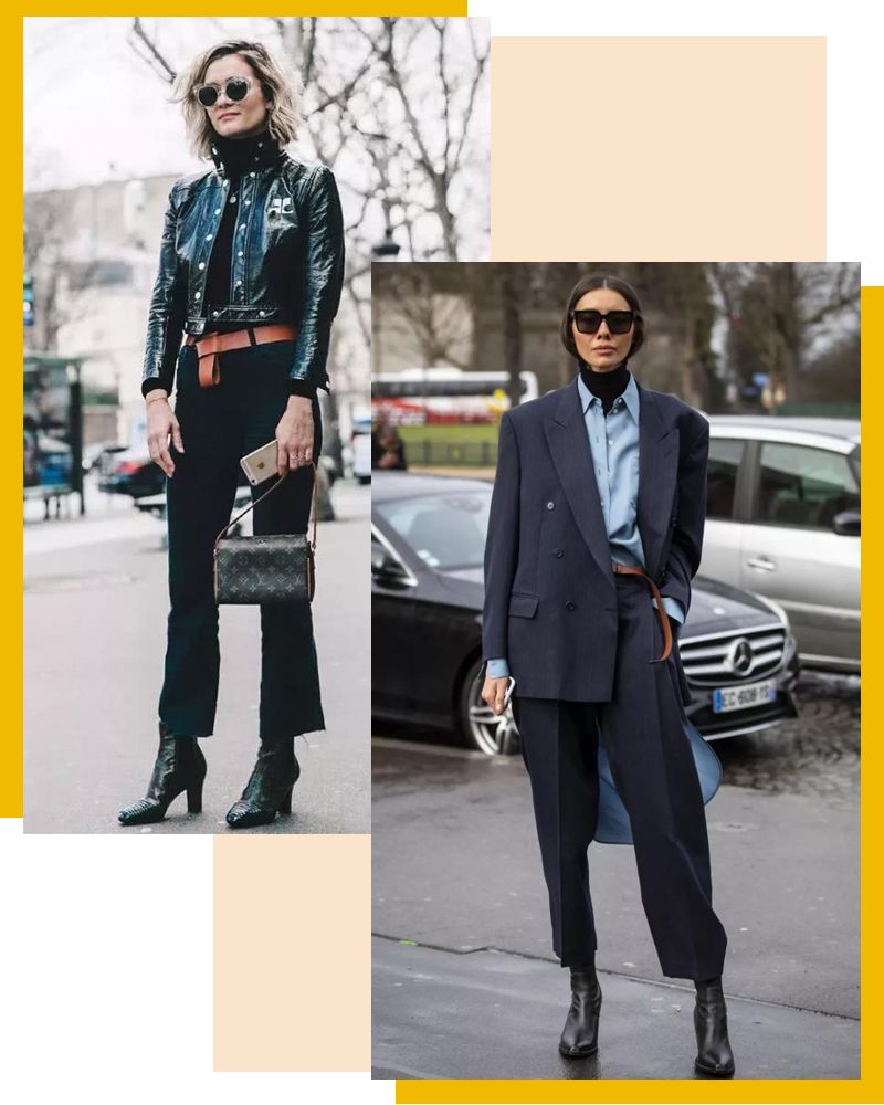 马丁靴+小黑裤，冬日保暖显高CP