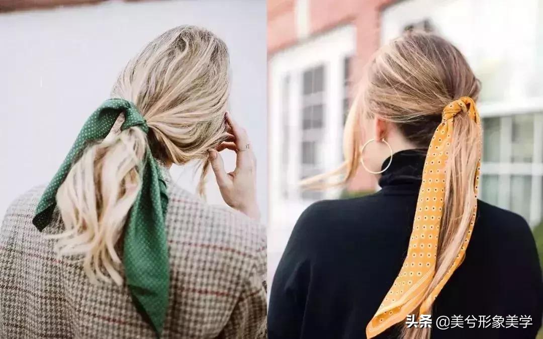 旧衣服怎么系丝巾好看,长条丝巾系法变衣服内搭