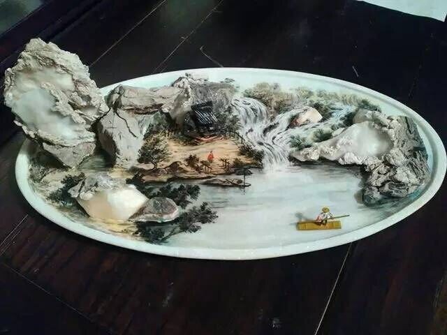 灵璧石小型盆景,灵璧石摆件纯天然观赏石