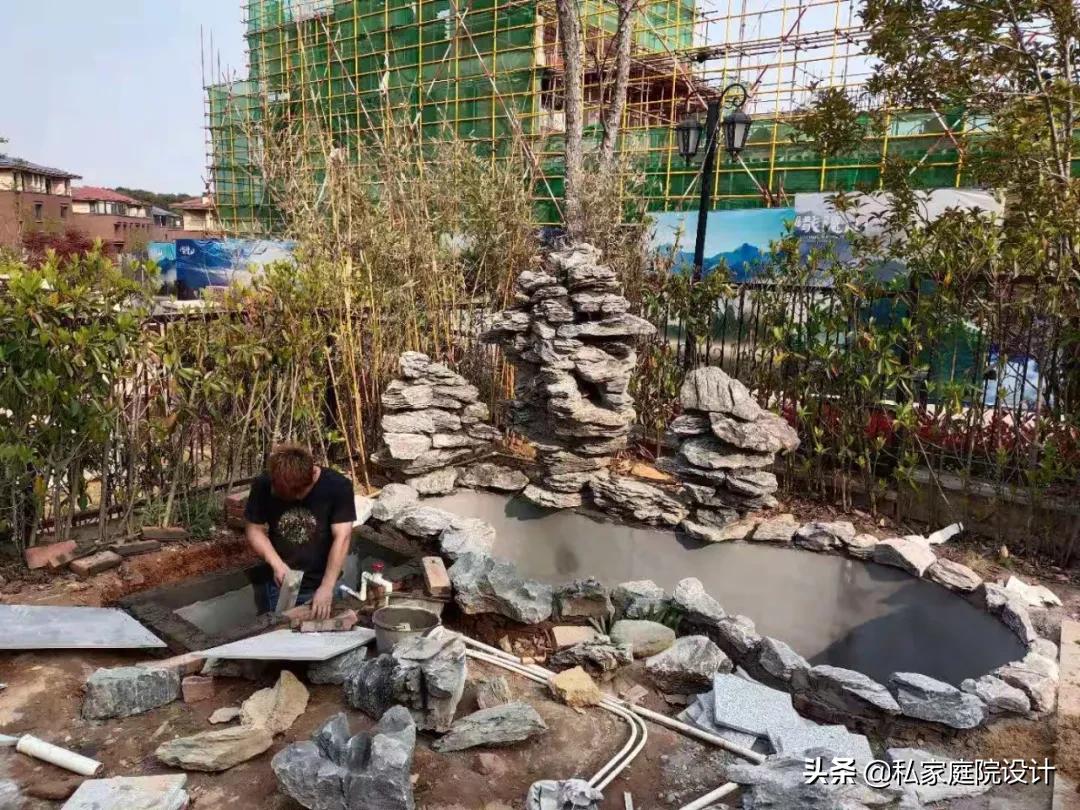 庭院假山鱼池施工设计,重庆正规庭院假山设计施工