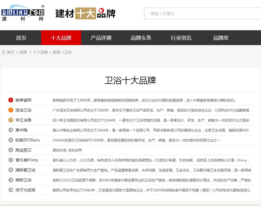 嘉居卫浴是卫浴十大品牌吗,整体卫浴柜十大品牌排行榜