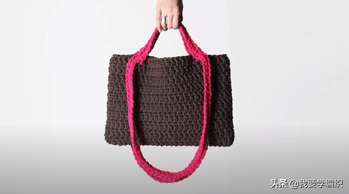 最简单钩编小包包,手工钩织迷你版手提包包编织教程
