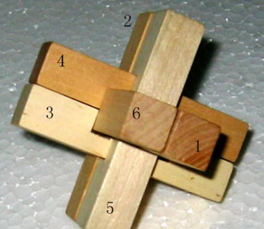 六根孔明锁的拆装方法,六根孔明锁