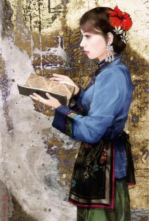 五十六个民族五十六枝花画,五十六个民族人物画高难度