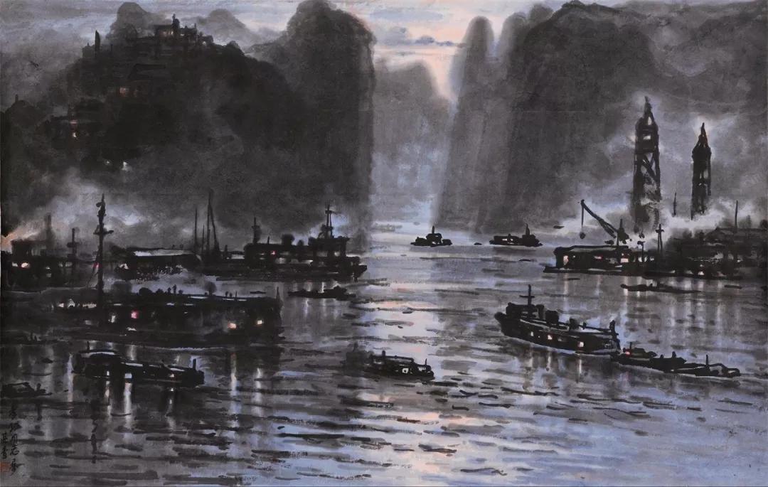 水墨画夜景欣赏,画夜景最好的中国画